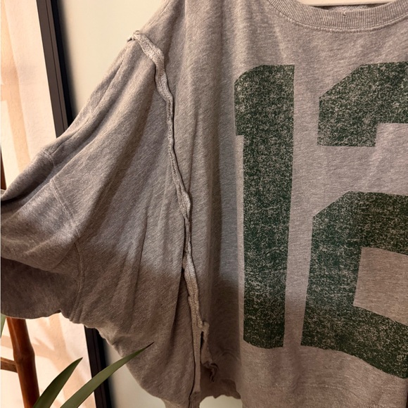We The Free Gray and Green Number Sweatshirt - Picture 3 of 4